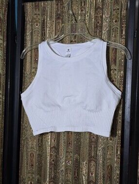 90 Degree By Reflex White Ribbed Crop Tank